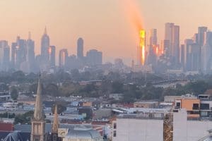 Eureka Tower shines in a Melbourne Sunrise