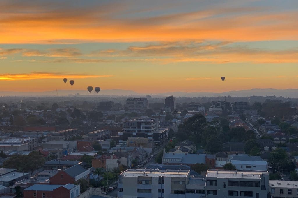 Melbourne balloons at sunrise