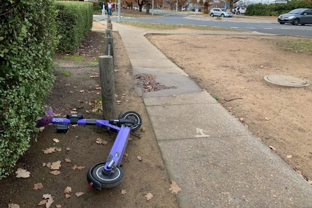 Beam e-Scooter left on ground