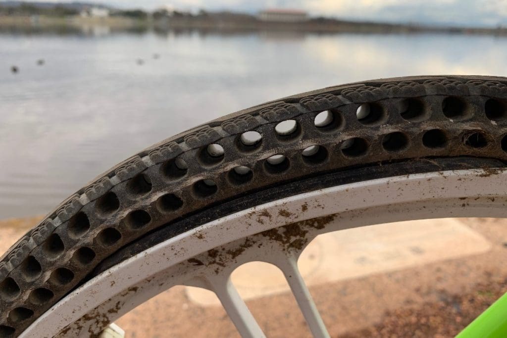 Airbike damaged tyre