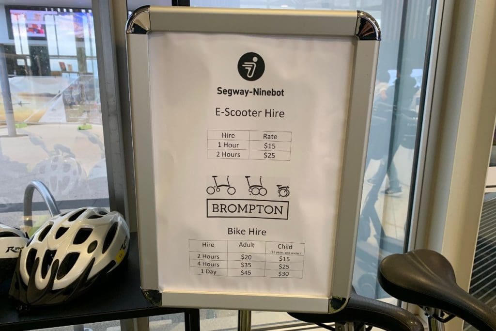Canberra Visitor Centre e-scooter hire prices