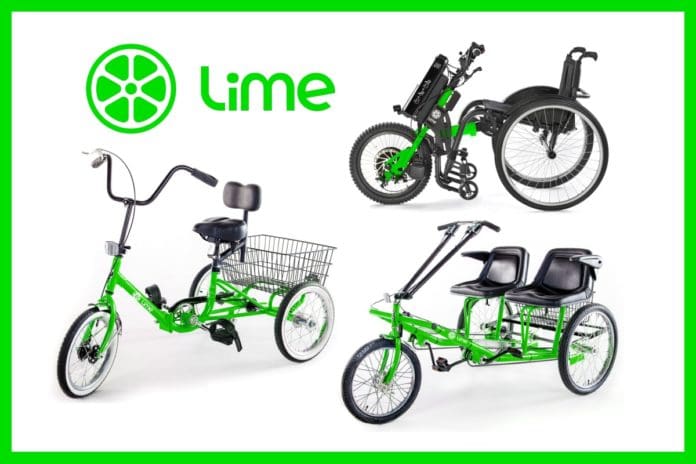 Lime Able e-scooters, tricycles and wheelchair assist