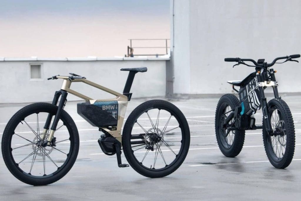 Two versions of the BMW AMBY concept bicycle
