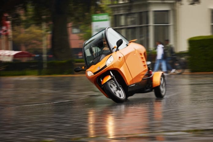 Carver electric scooter with tilting Dynamic Vehicle Control technology
