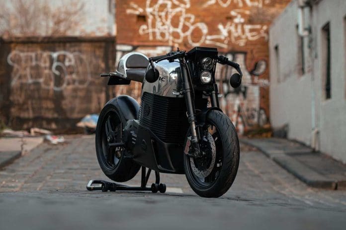 The Savic C-Series electric motorcycle that won the top prize at this year’s Victorian Premier’s Design Awards ceremony.