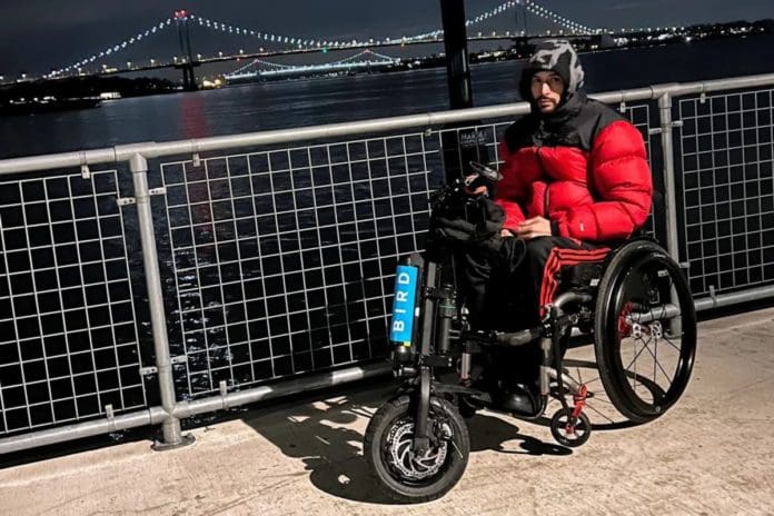 Bird is offering its new battery-powered attachment for wheelchairs free of charge to participants in the Bronx. Photo credit: Bird