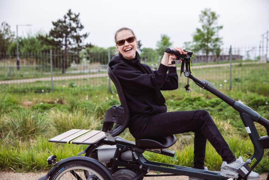 The initiative includes adapted e-cycles to encourage people with limited mobility. Photo credit: Cycling UK