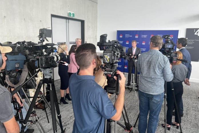 A large media contingent attended the Summit’s press conference, reflecting the level of interest and no doubt some media controversy surrounding the announcement of a major e-scooter trial for NSW.