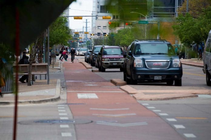 A separated cycleway in Austin