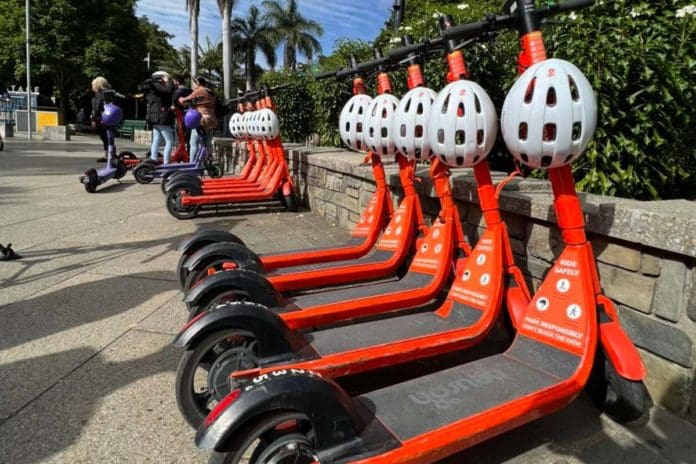 Neuron Mobility share scooters in Brisbane
