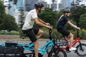 People riding ebikes