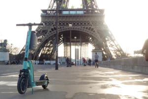 An e-scooter in Paris
