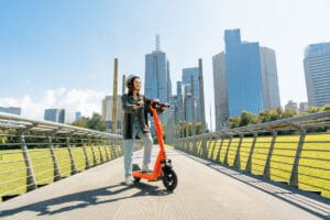 Person rining Neuron N4 share e-scooter in Melbourne