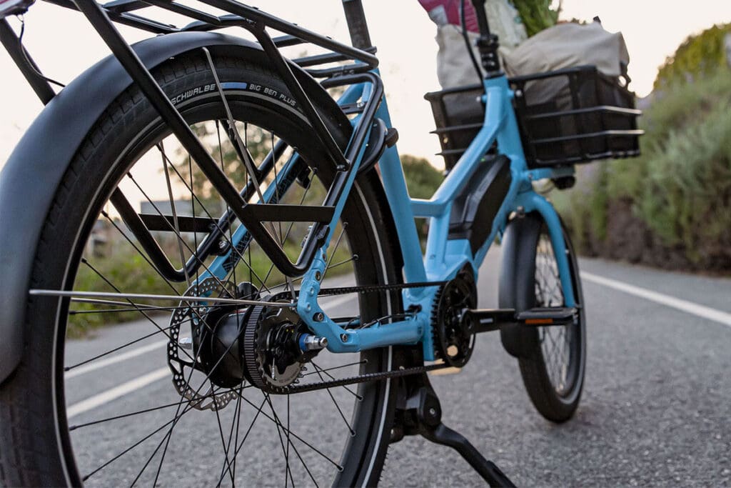 closeup of e-cargo bike