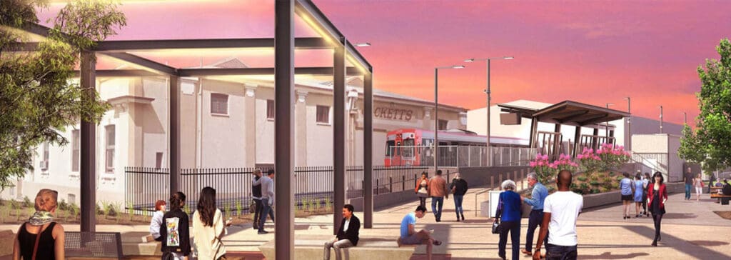 An artist’s impression of the Port Dock Railway Line Project.