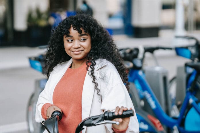 Person with a bicycle