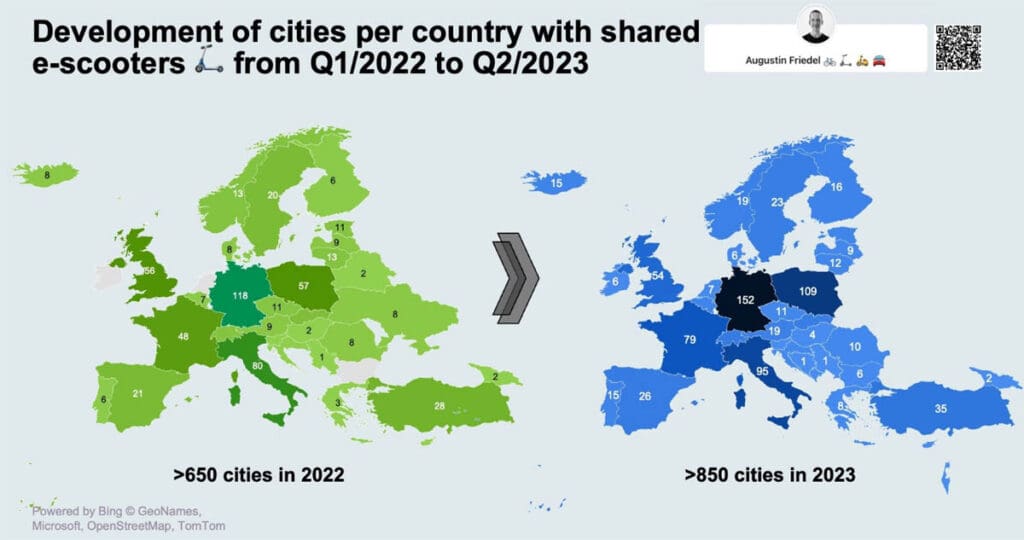 Graph showing Number of e-scooter share schemes in Europe 2022 to 2023.png