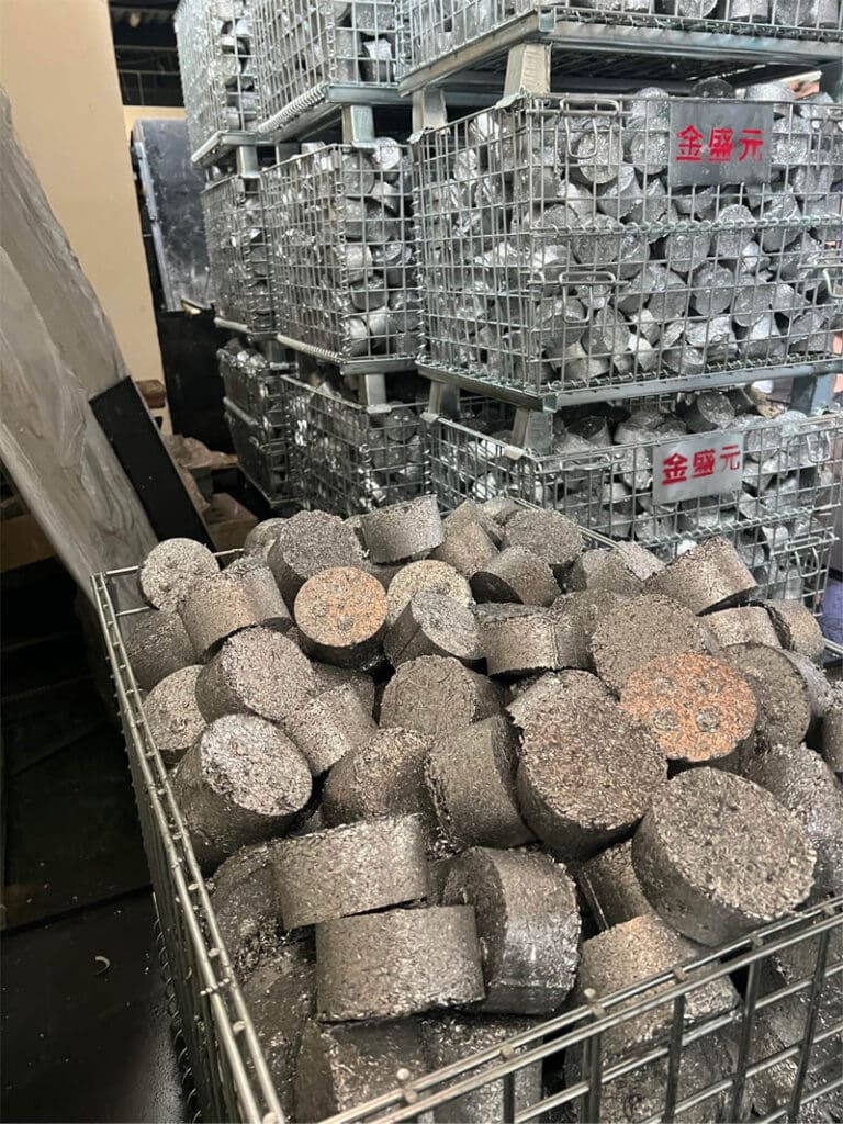 Recycled aluminium in factory