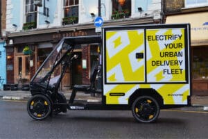 Four-wheel light electric delivery vehicle.