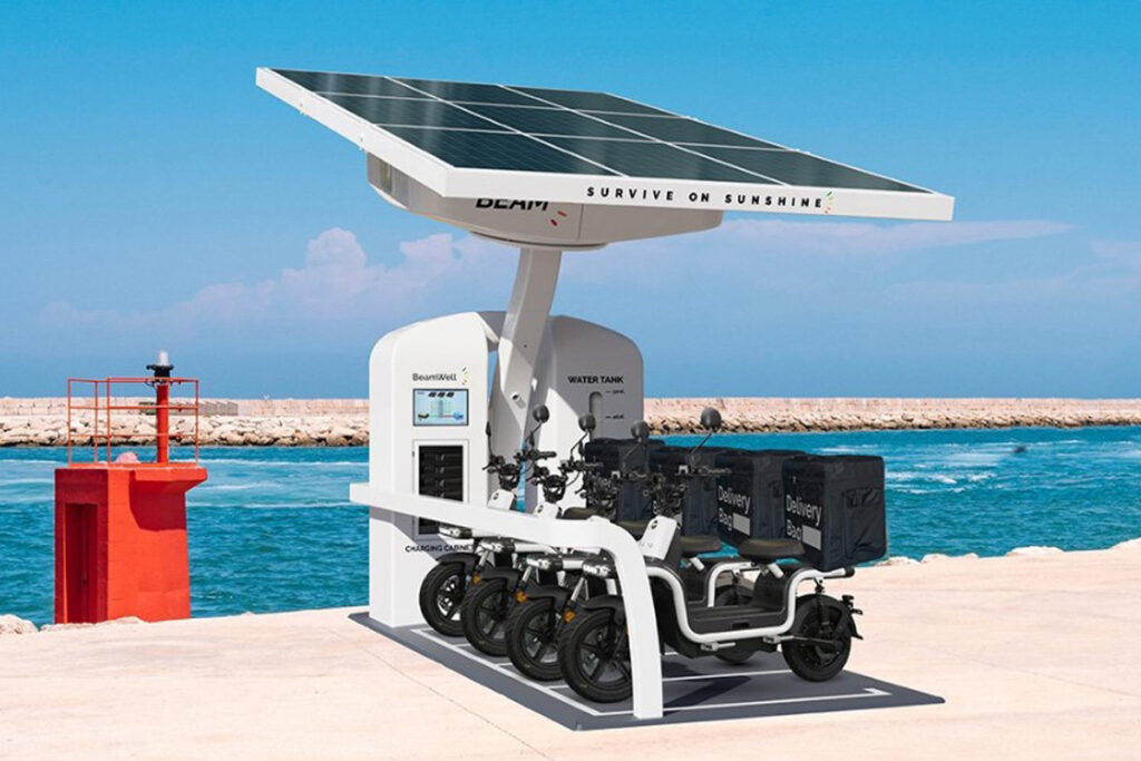 Self-contained, self-powered water desalination and mobility solution